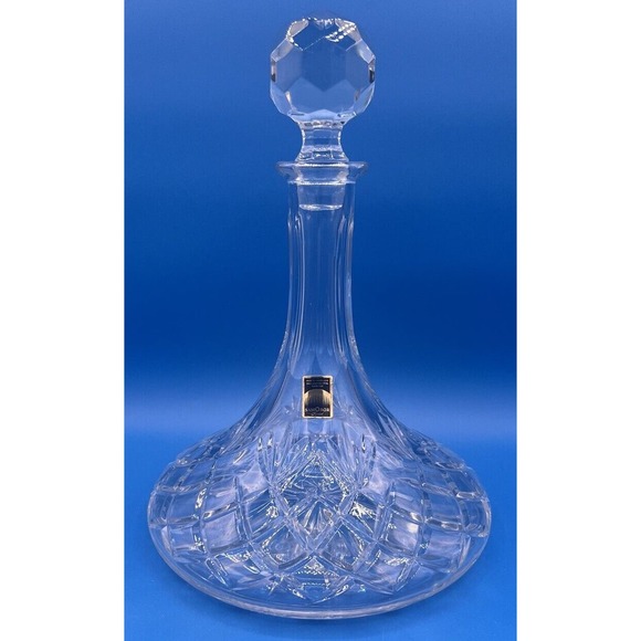 Samobor Krystal Ships Decanter with Stopper Made In Yugoslavia Hand Cut - Picture 1 of 12
